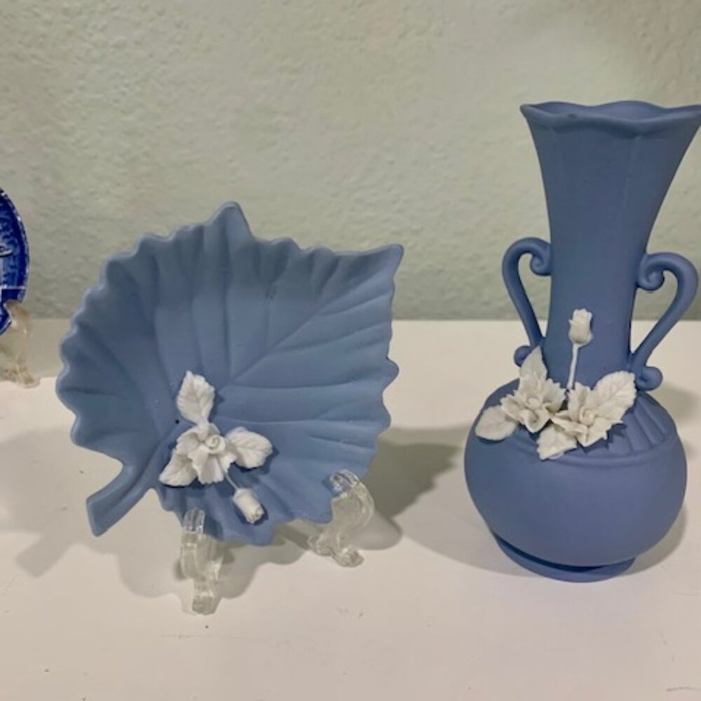VTG ~ Vase & Plate SET OF 3 - Picture 3 of 10